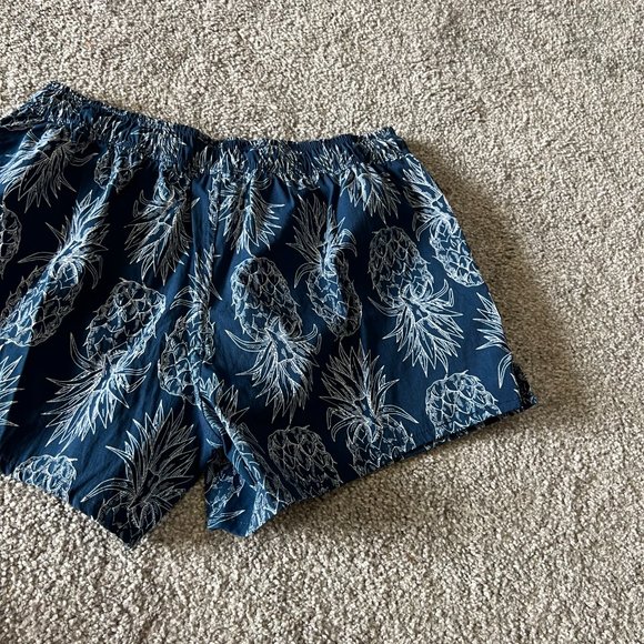 Lauren James shorts womens medium blue white pineapple printed pull on athletic - Picture 7 of 15